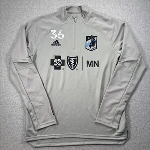 Adidas MLS Minnesota United FC Mens Large Long Sleeve 1/4 Zip Up Player Issue